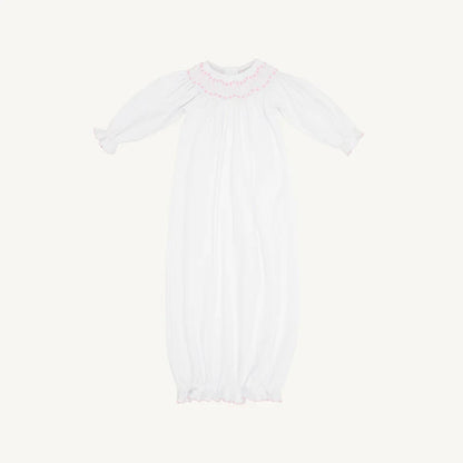 Sweetly Smocked Greeting Gown- Palm Beach Pink
