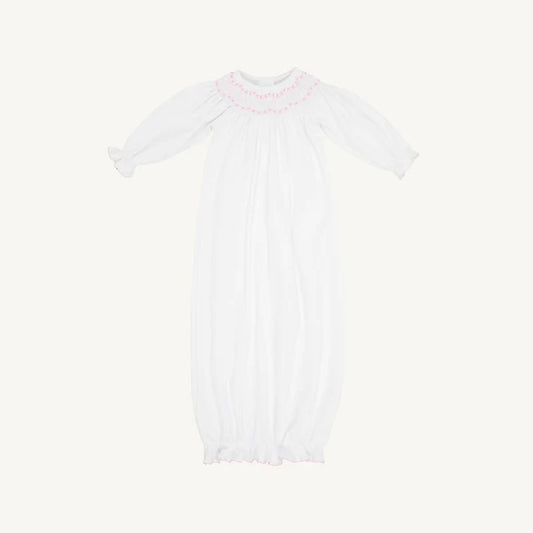 Sweetly Smocked Greeting Gown- Palm Beach Pink