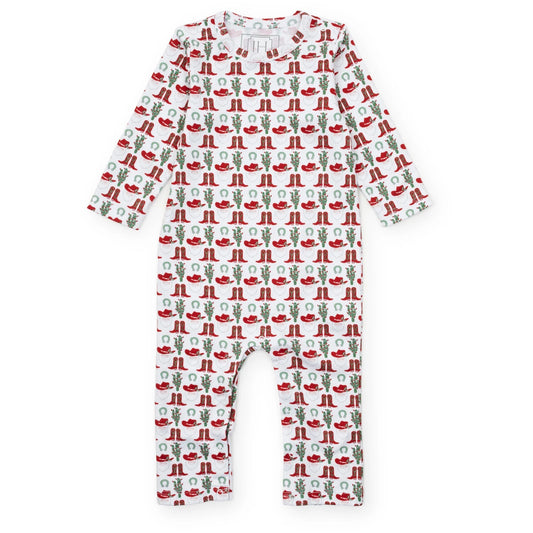 Thompson Boys Pima Cotton Romper- Cowboy Christmas