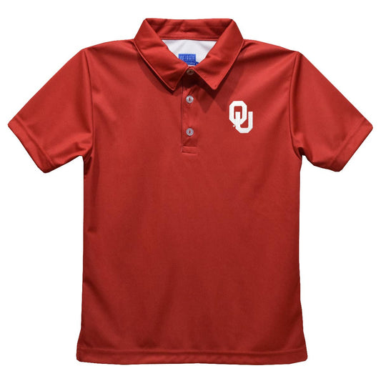 Oklahoma Sooners Embroidered Red Short Sleeve Polo Shirt