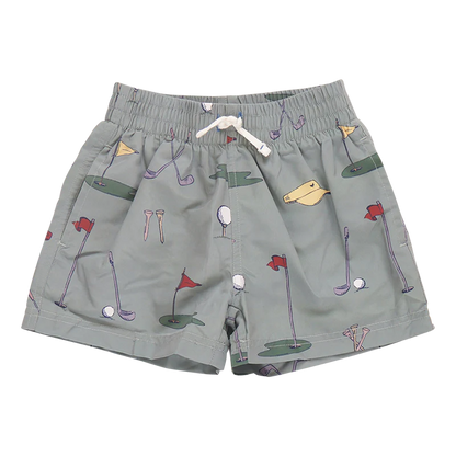 Baby Boys Swim Trunk - Green Golf Tournament