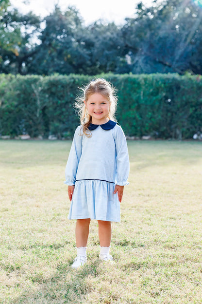 Katherine Dress- Light Blue Stripe