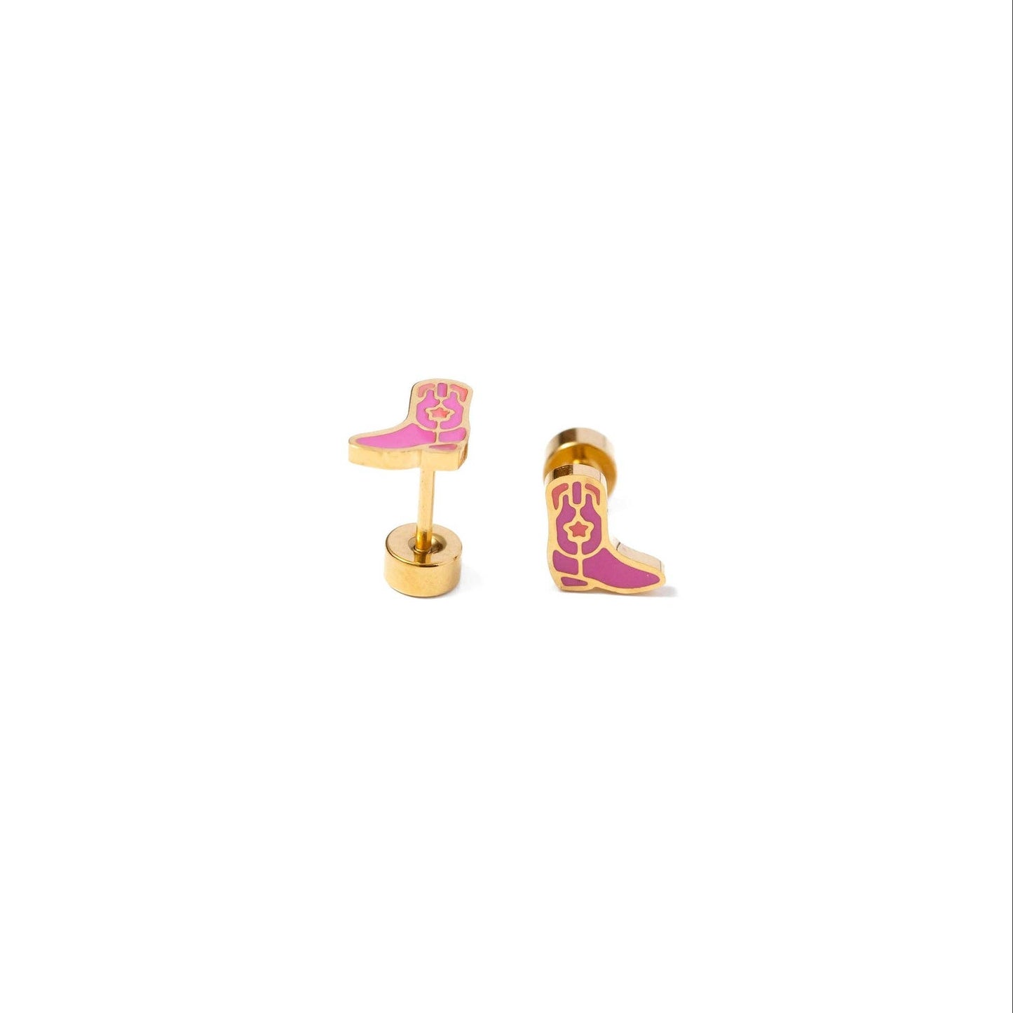 Cowboy Boot Stud Earrings - Hypoallergenic