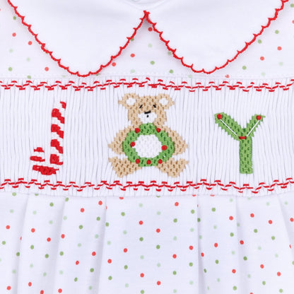 Christmas Joy Classics Smocked Footie