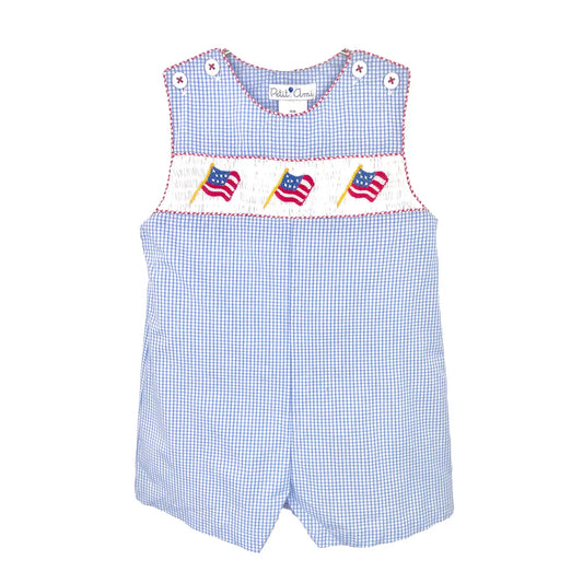 Sunsuit with Flag Hand Picture Smocking