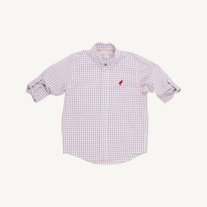 Dean's List Dress Shirt- Lake Powell Plaid with Richmond Red Stork