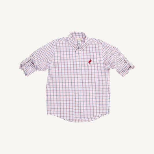 Dean's List Dress Shirt- Lake Powell Plaid with Richmond Red Stork