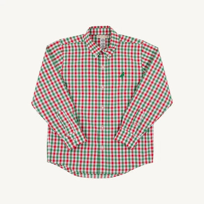 Dean's List Dress Shirt - Richmond Red & Kiawah Kelly Green Gingham