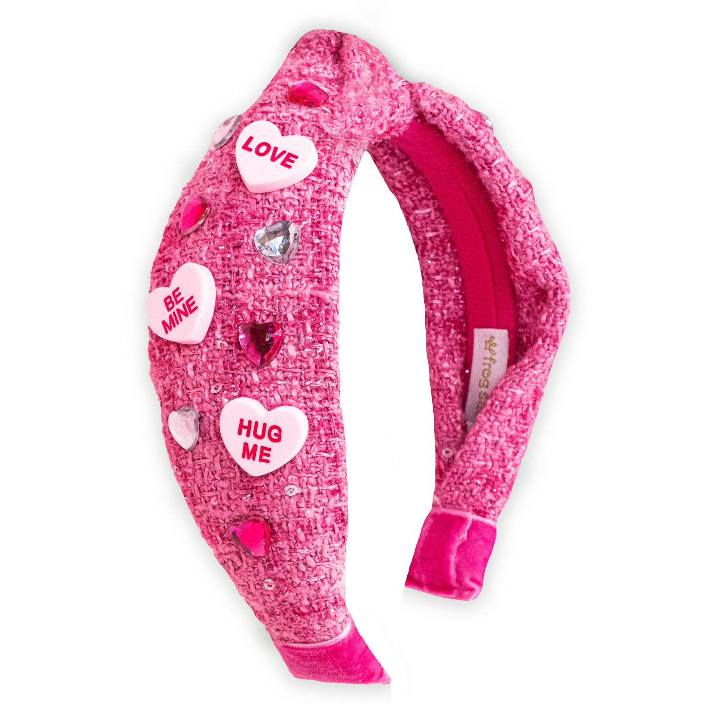 Kids Embellished Knot Headband - Candy Valentines Day Heart
