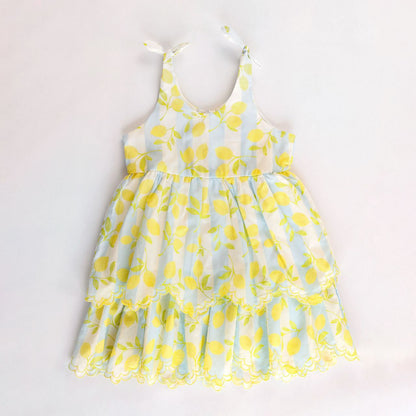 Finley Dress- Lemons Blue