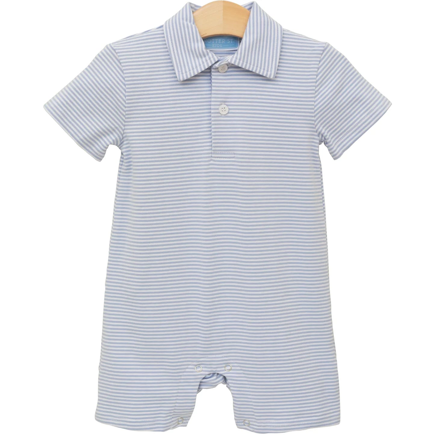 Henry Polo Romper- Dusty Blue Stripe