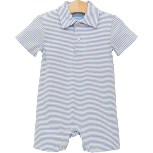 Henry Polo Romper- Dusty Blue Stripe