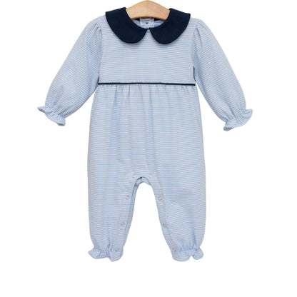 Katherine Romper - Light Blue Stripe