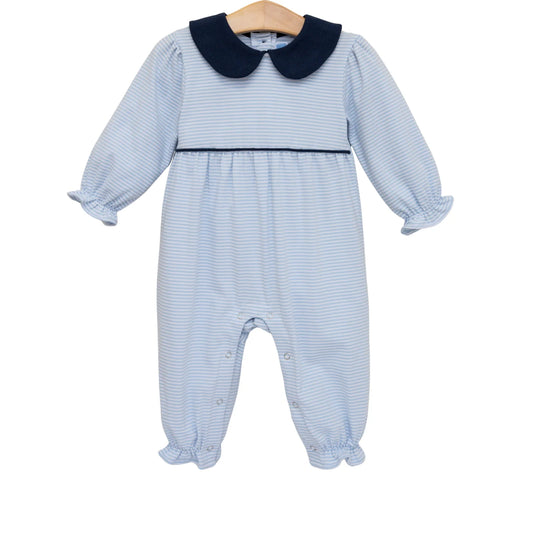 Katherine Romper - Light Blue Stripe
