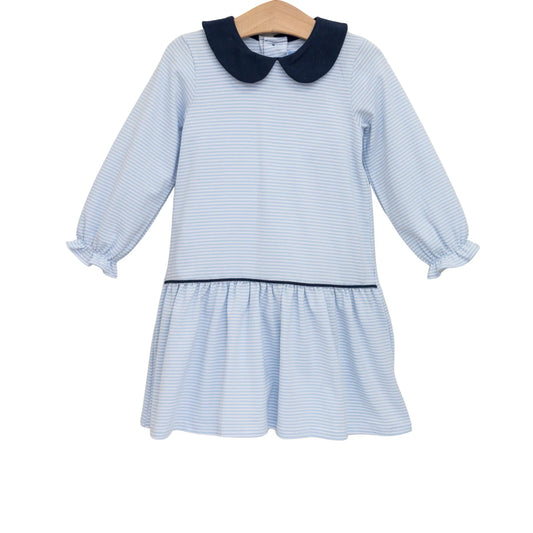 Katherine Dress- Light Blue Stripe