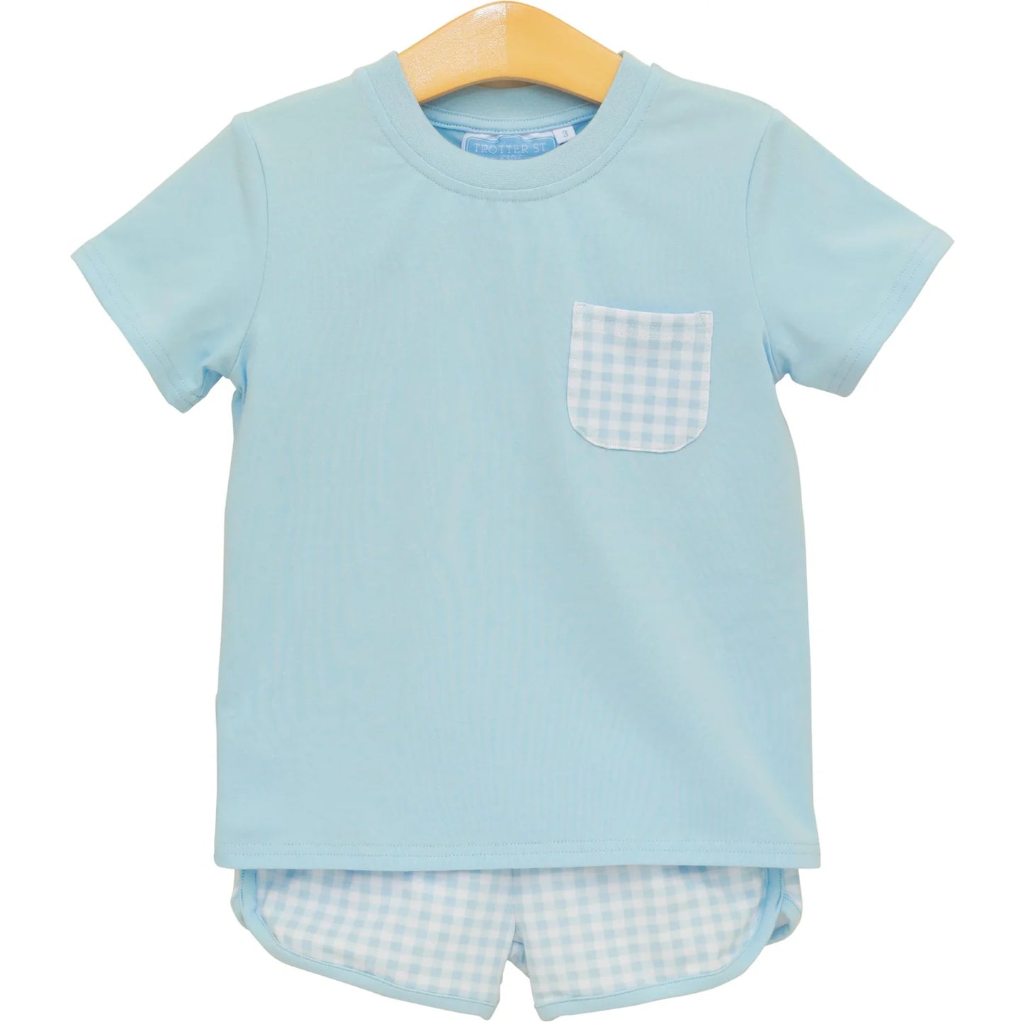 Madden Short Set- Light Blue Gingham