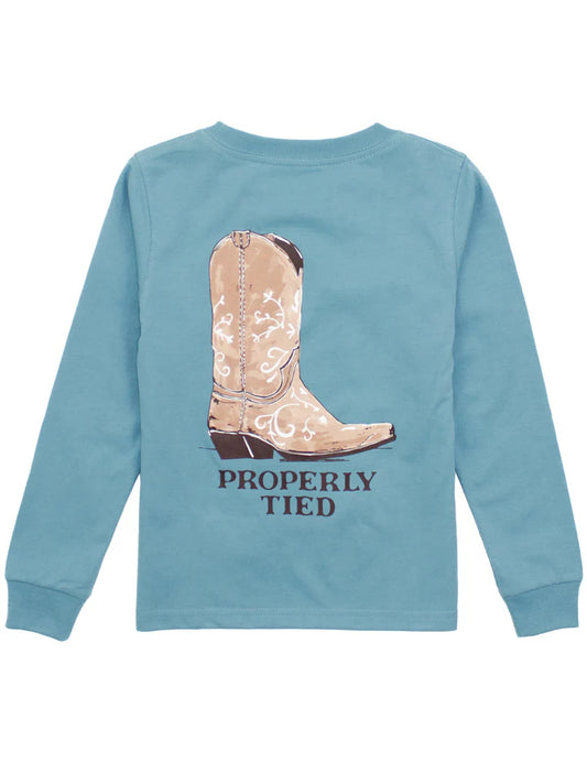 Girls Cowgirl Boot LS Coastal Sky