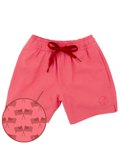 Boys Splash Swim Freedom Flag