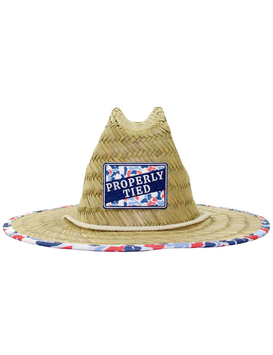 Boys Cabo Straw Hat Americana Camo