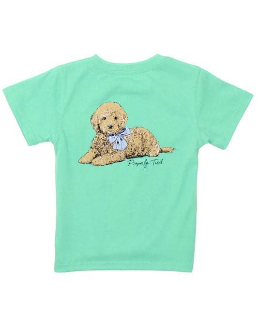 Girls Doodle SS Wash Green