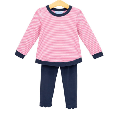 Reagan Pant Set- Pink Stripe