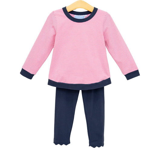 Reagan Pant Set- Pink Stripe