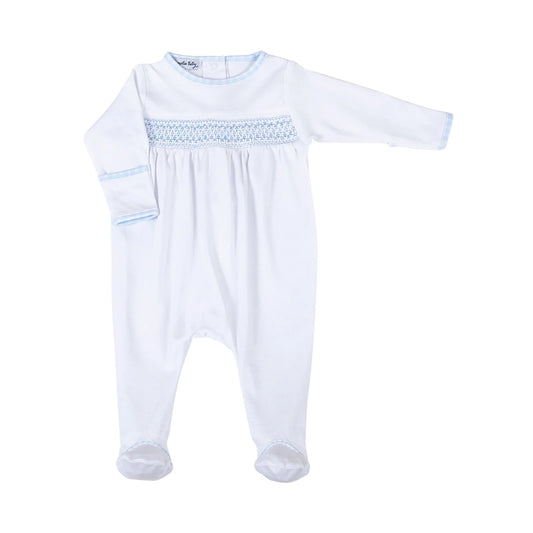 New Beginnings Smocked Footie - Blue