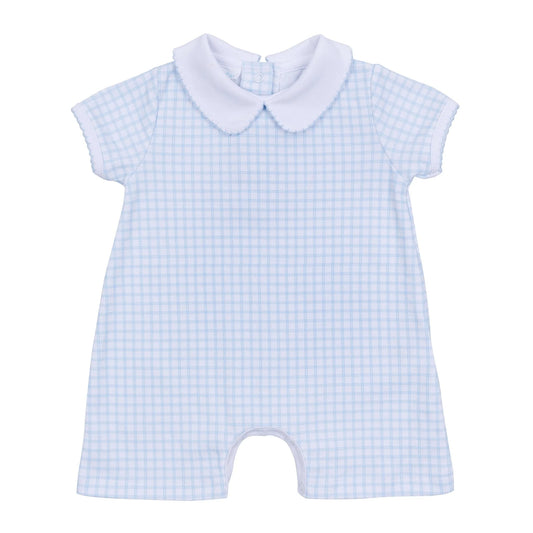 Peek-A-Boo Wishes Collared Short Playsuit - Light Blue