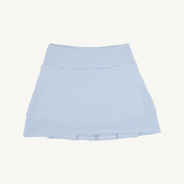 Prepletic™ Cindy Skort- Beale Street Blue Seersucker with Worth Avenue White