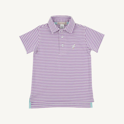 Prim & Propper Polo- Valley High Violet Stripe with Multicolor Stork