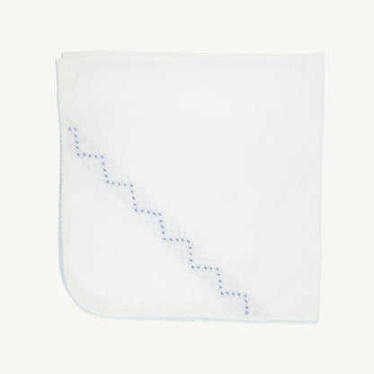 Sweetly Smocked Blessing Blanket- Buckhead Blue