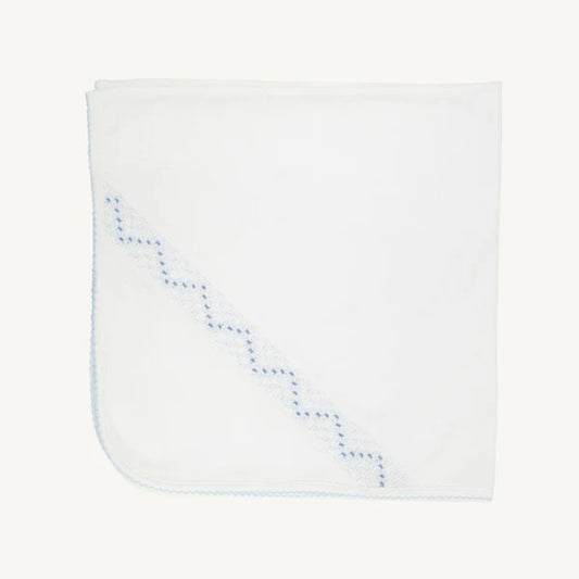 Sweetly Smocked Blessing Blanket- Buckhead Blue