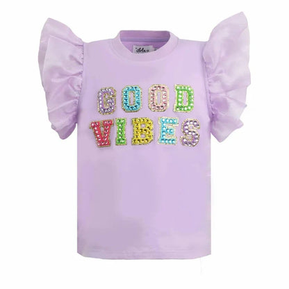 Good Vibes Gem Ruffle Shirt