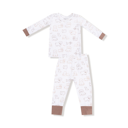 Neutral Pups - L/s Loungewear Set